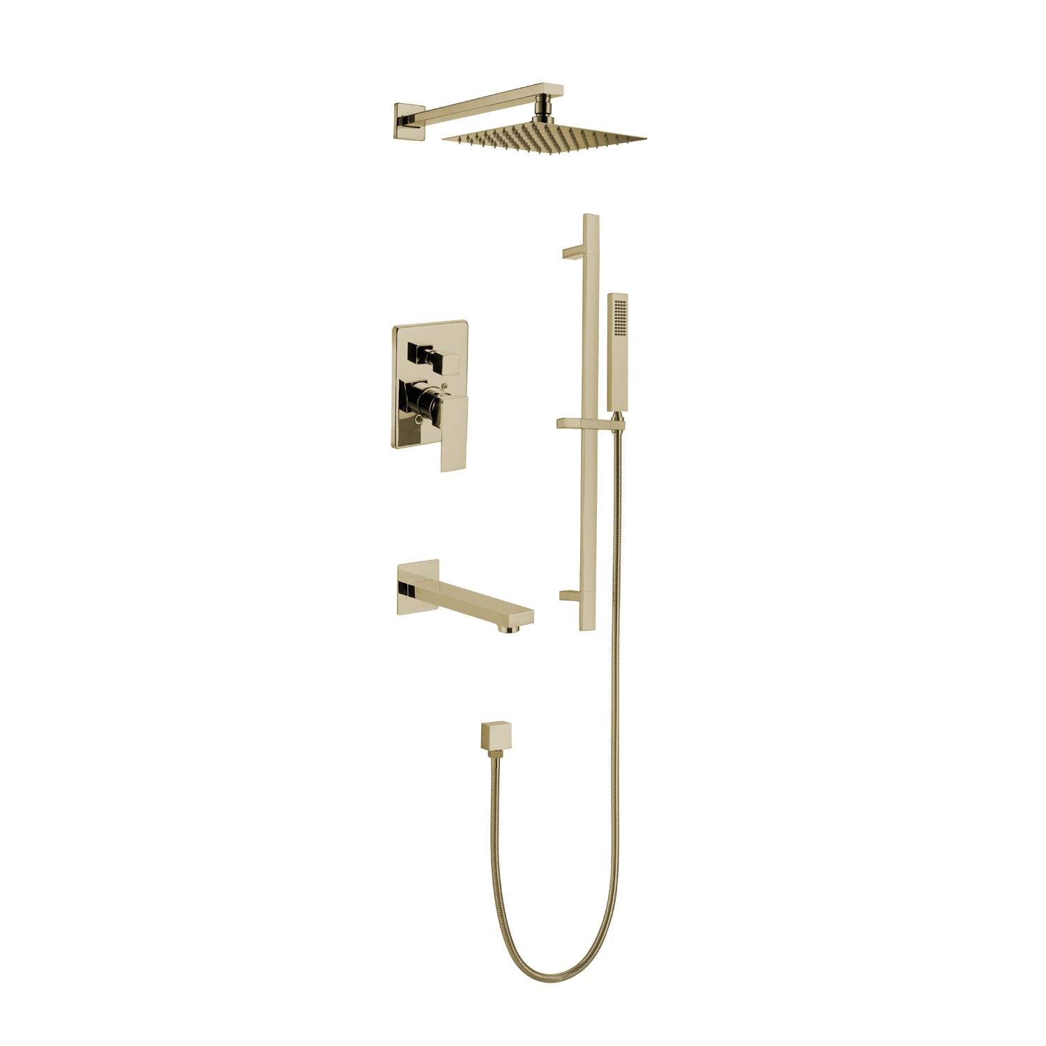 Agua Canada | Vasso-gd Shower and Tub Faucet in Brushed Brass
