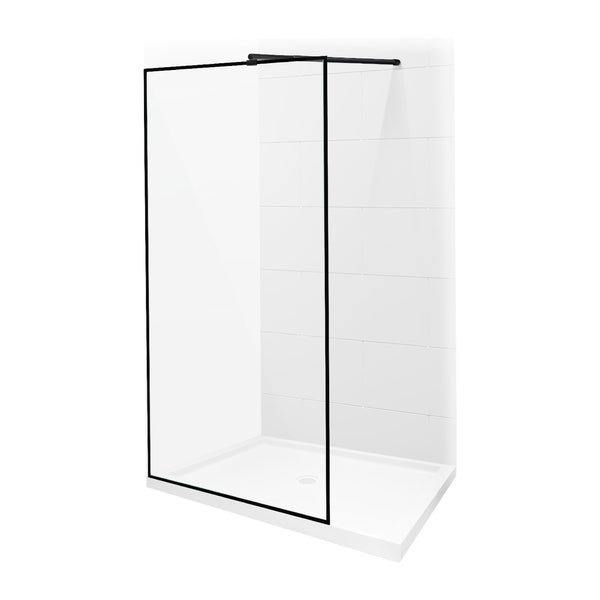 MATTE BLACK FIXED SHOWER PANEL 42''x 79''