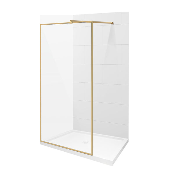 BRUSHED BRASS (GOLD) FIXED SHOWER PANEL 42''x 79''