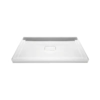 Andrea3260-M 32" x 60" alcove installation smooth shower base in glossy white