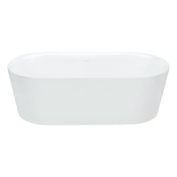66" Glossy White Oval Freestanding Bathtub - II