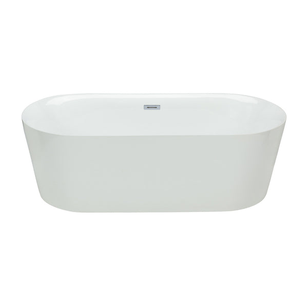 Baignoire ovale autoportante blanc lustré 66''