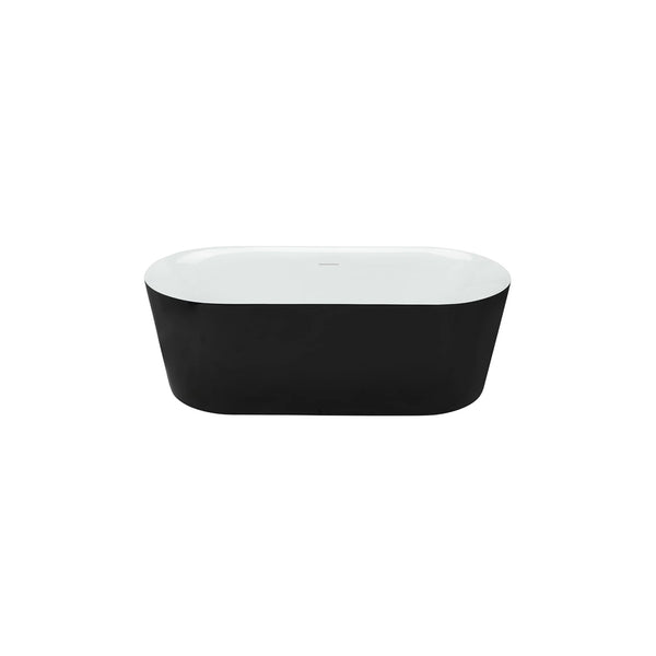 Bahli-BK-II 66'' glossy black and white oval freestanding bathtub