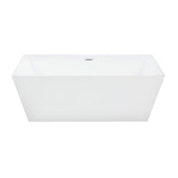 Barillo-66 Matte White Thin Edges Square Freestanding Bathtub 66''