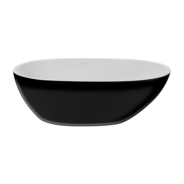 Modern Round Freestanding Bathtub 66'' Glossy black and white