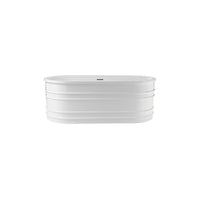 Bea-II 66'' glossy white freestanding bathtub with lines