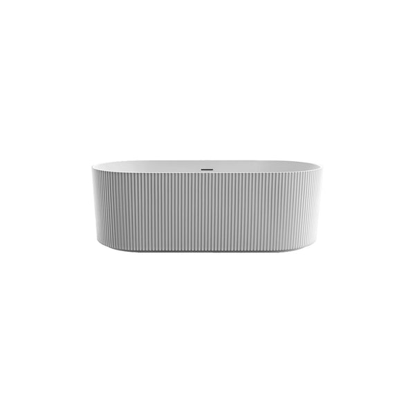 Beatrice-60-MW 60’’ matte white freestanding fluted bathtub