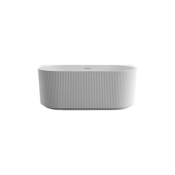 Bellino-60-MW 60’’ baignoire autoportante striée blanche mate