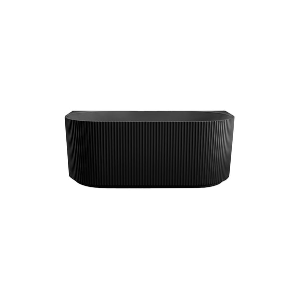 Bellino-66-BK 66’’ baignoire autoportante cannelée noire mate