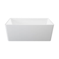 Bain autoportant rectangulaire 66’’ blanc lustré
