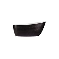 Bosco-II 68’’ crocodile skin texture black oval freestanding bathtub