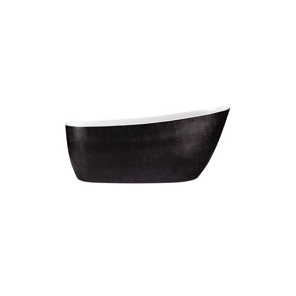 Bosco-II 68’’ crocodile skin texture black oval freestanding bathtub
