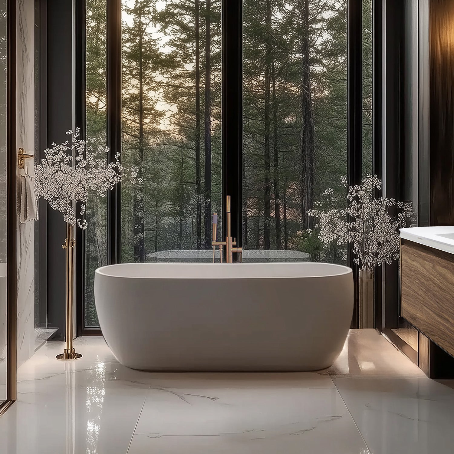 Agua Canada | Bradley-60-w 60'' Glossy White Freestanding Bathtub