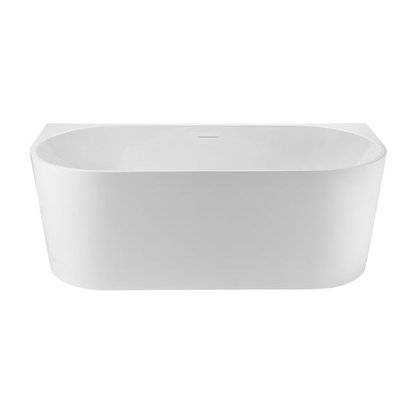 60’’ glossy white freestanding bathtub