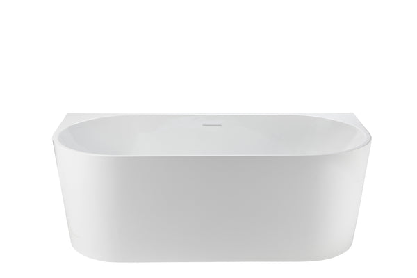 66’’ glossy white freestanding bathtub