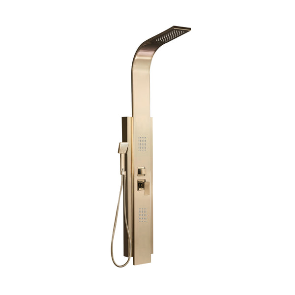 3 functions brushed brass (gold) shower column