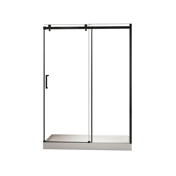 60'' matte black shower door