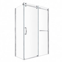 Shower Door and Panel Set with Towel Bar in Chrome Finish