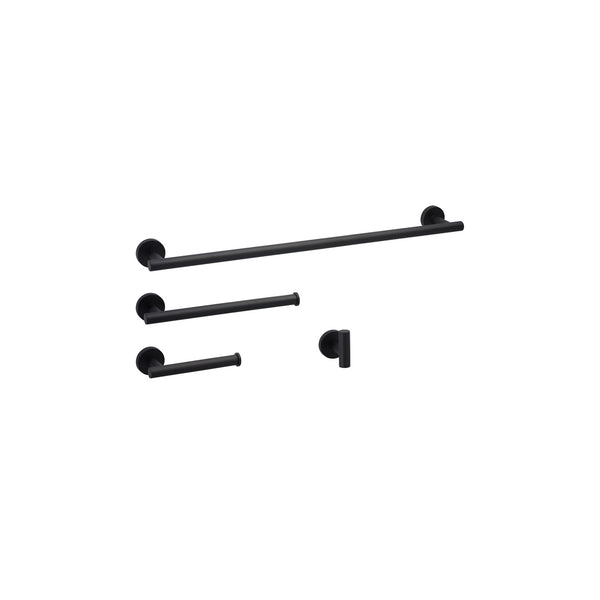 Daphne-BK Matte black round assorted accessory set