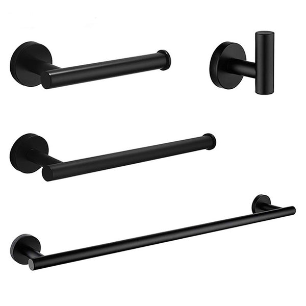 Matte black round assorted accessory set