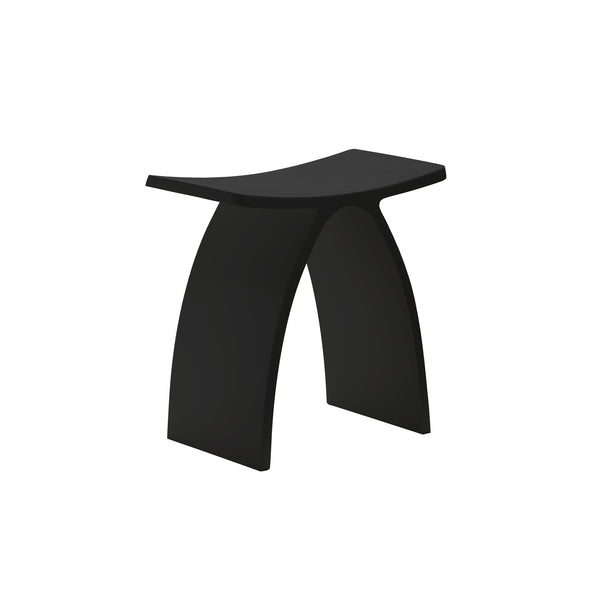 Deko-BK Matte Black Solid Surface Shower Bench