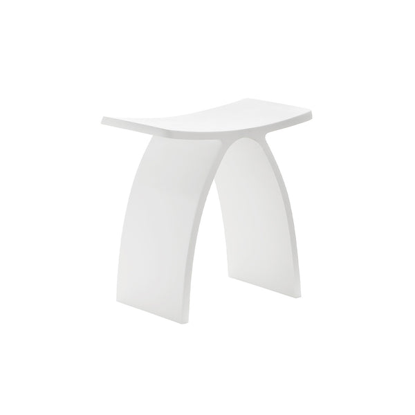 Matte White Solid Surface Shower Bench