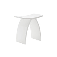 Deko-W Matte White Solid Surface Shower Bench