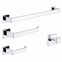 Chrome Square Assorted Accessory Set
