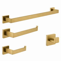 Brushed Brass (Gold) Square Assorted Accessory Set