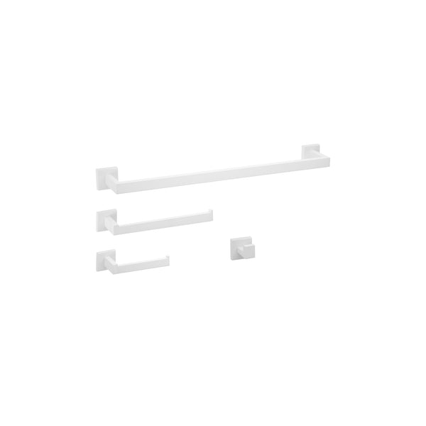 Dennis-W Matte white bathroom accessories