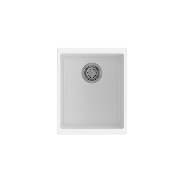 1 bol, 14 5/8'' x 18 1/8'', évier de bar blanc sous plan
