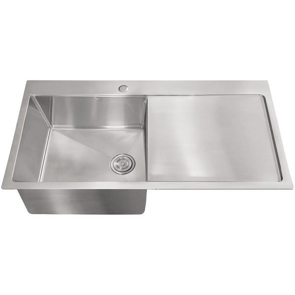 1 bowl with drainboard, 40''X20'', dual mount kitchen sink