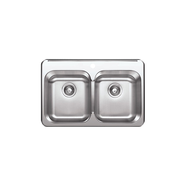 2 bowls, 32''X21'', top mount kitchen sink