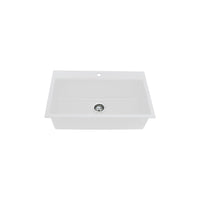 Évier de cuisine blanc double montage, 1 cuve, 30''X20''
