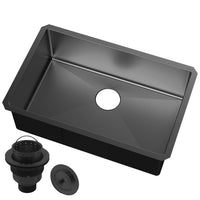 Detail of Undermount Kitchen Sink in Black Stainless finish