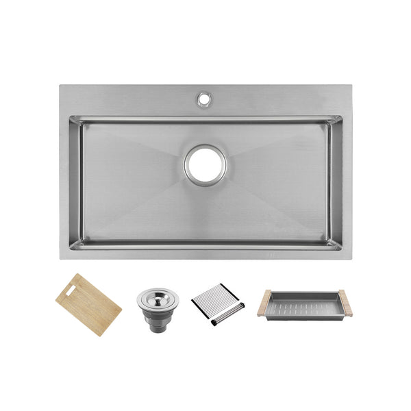 1 bowl, 31’’ x 20 1/2’’, stainless top mount kitchen sink