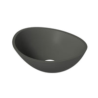 13’’X16’’ oval solid surface vessel sink in pure concrete