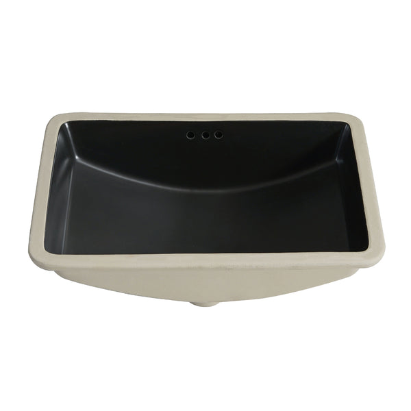 Lavabo en porcelaine sous plan noir mat 15''X23''