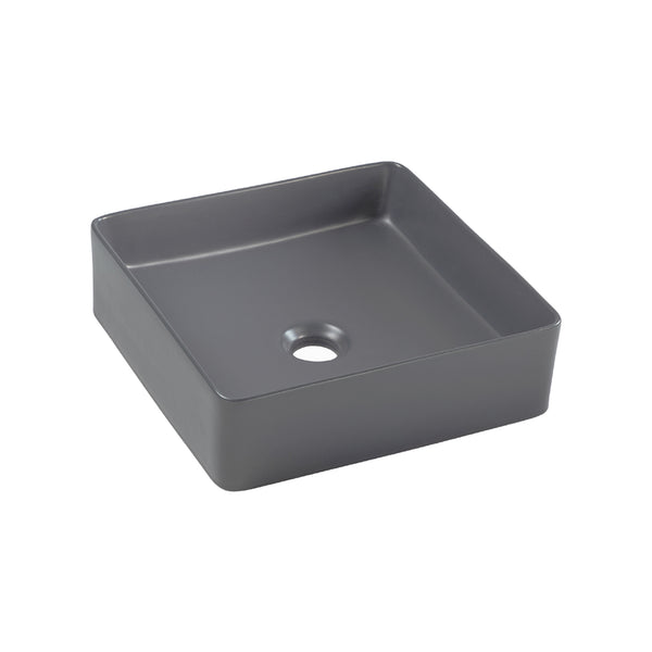Vasque de porcelaine carrée gris foncé 14’’X14’’