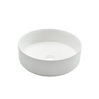 Vasque ronde de porcelaine blanc brillant 14’’X14’’