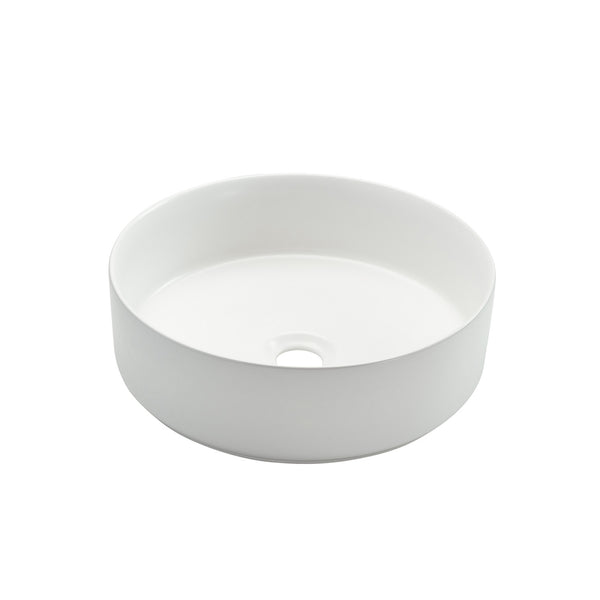 Vasque ronde de porcelaine blanc brillant 14’’X14’’