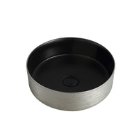 Vasque ronde de porcelaine argent et noir 14’’X14’’