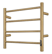 4 Bars Round Towel Warmer in Brushed Brass (Gold)