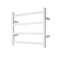 Chauffe-serviette à 4 barres fini blanc lustré de forme rond