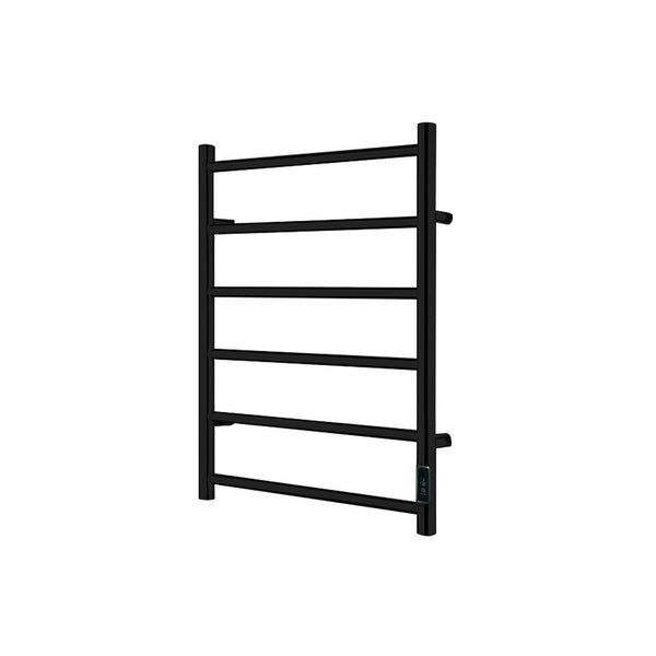 Matte Black Towel Warmer 6 Bars Round