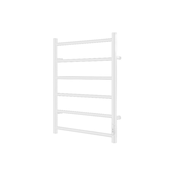 Glossy White Towel Warmer 6 Bars Round