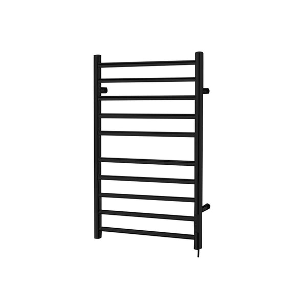 Matte Black Towel Warmer 10 Bars Round