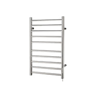 Brushed Nickel Towel Warmer 10 Bars Round