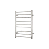 Chauffe-serviette à 9 barres fini nickel brossé de forme carré