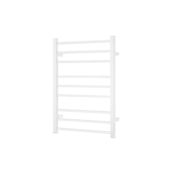 Glossy White Towel Warmer 9 Bars Square